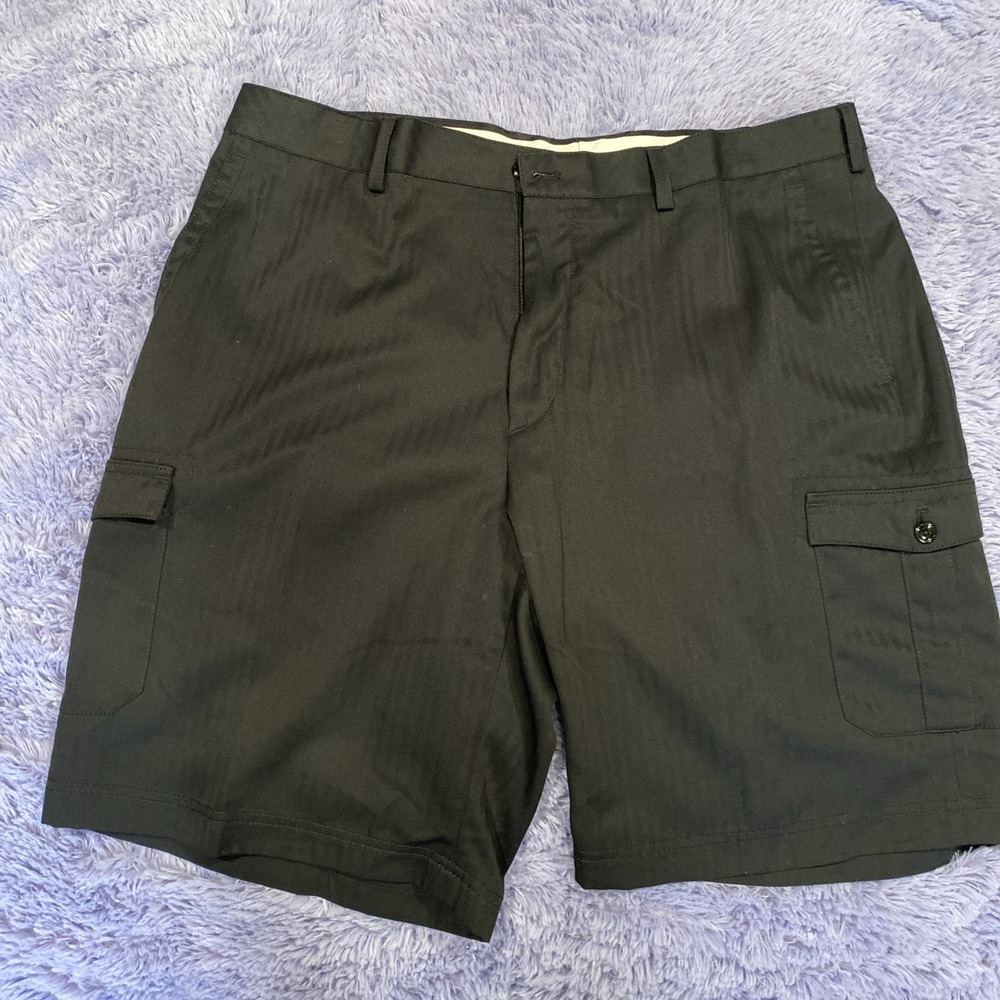 Men's Island Republic Black Flat Front Cargo Shorts Size W 40"‎